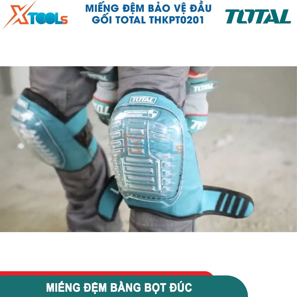 Miếng đệm bảo vệ đầu gối Total THKPT0201,vỏ ngoài PVC giúp chống va đập tối đa, hai dây đai đàn hồi [CHÍNH HÃNG][XTOOLS]