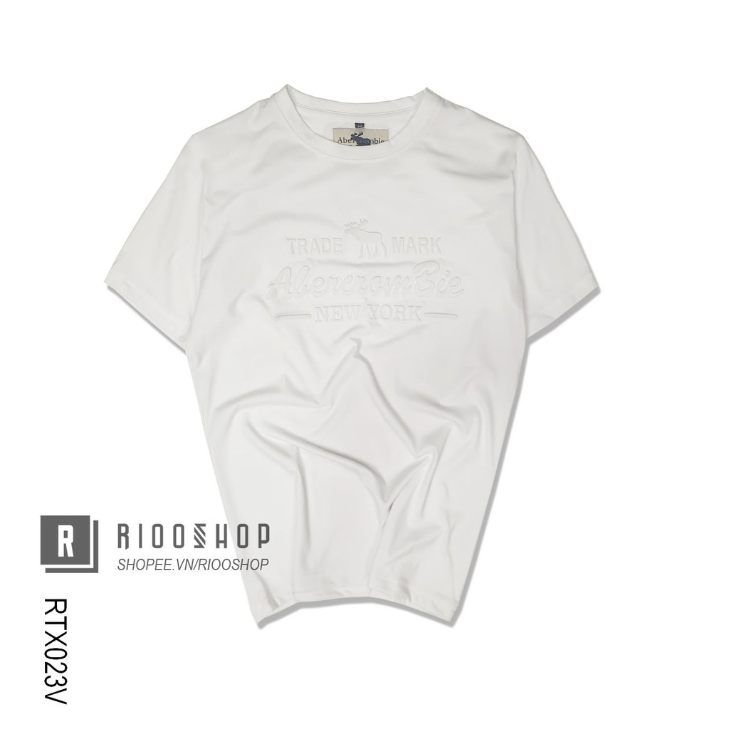 Áo phông nam cổ tròn dập nổi aber cực đẹp RTX023v - áo thun nam cotton Riooshop | BigBuy360 - bigbuy360.vn