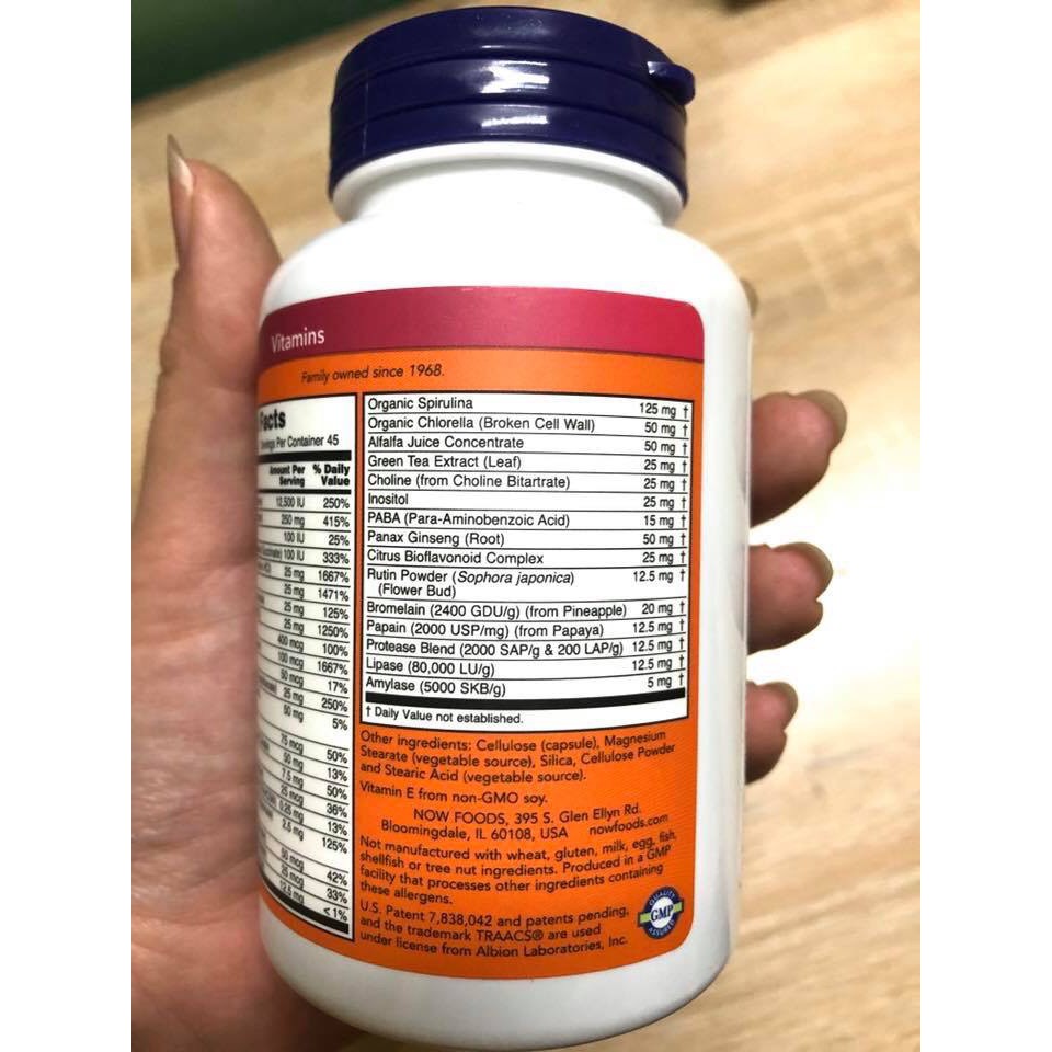 Vitamin tổng hợp bổ sung 37 loại vitamin, axit amin, khoáng chất EcoGreen Multi 90 viên, nhập từ hãng NOW foods USA