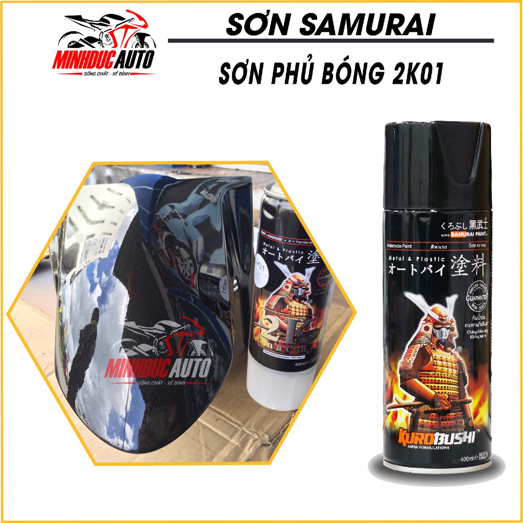 Sơn phủ bóng samurai 2K01 - chai sơn xịt cao cấp nhập khẩu từ Malaysia.