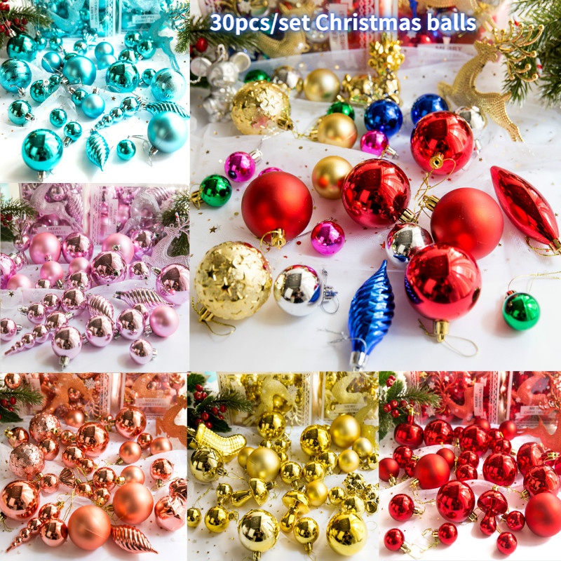 Set 30 Trái Châu Treo Trang Trí Cây Thông Noel