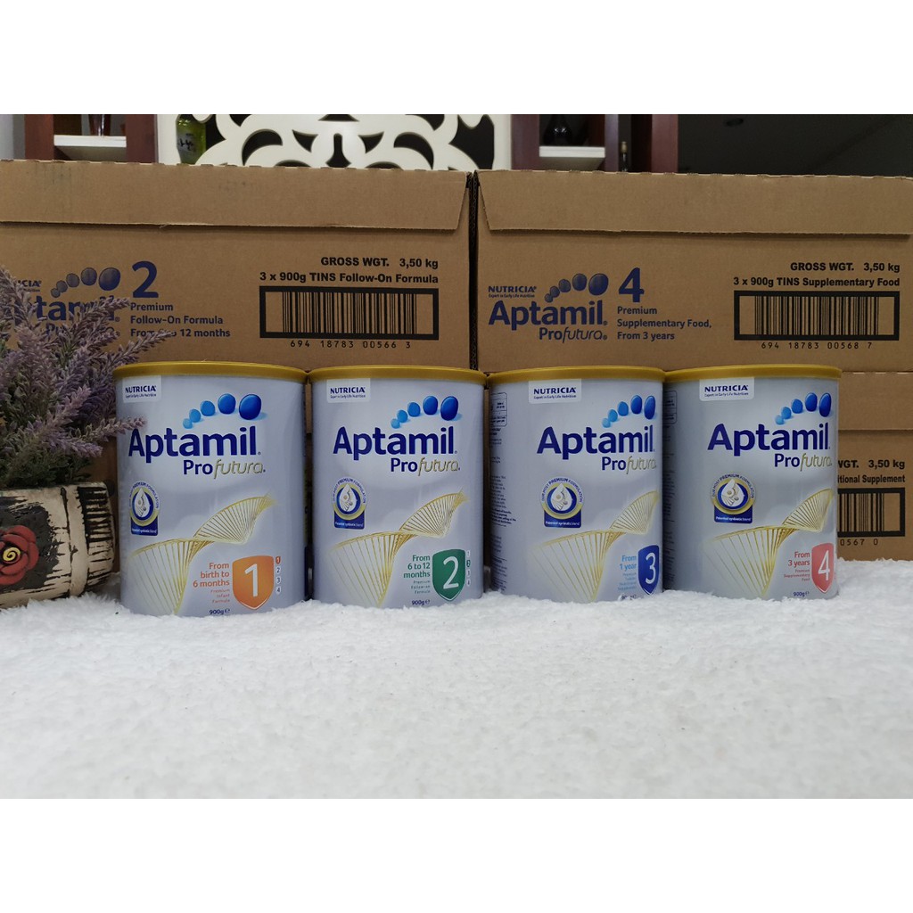 Sữa Aptamil Profutura, số 1, 2, 3 & 4, lon 900 grams, Nutricia, Úc