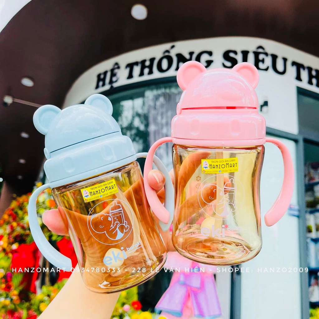 Bình uống nước cho bé cốc tập hút Eki Hàn Quốc 280ml (tặng ống thay thế)