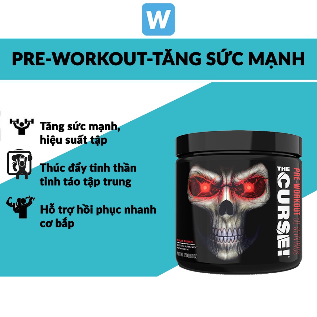 PREWORKOUT THE CURSE 50sv 😈FREESHIP😈TĂNG THỂ LỰC,TĂNG SỨC MẠNH, TỈNH TÁO CHỐNG MỆT MỎI , KÍCH THÍCH