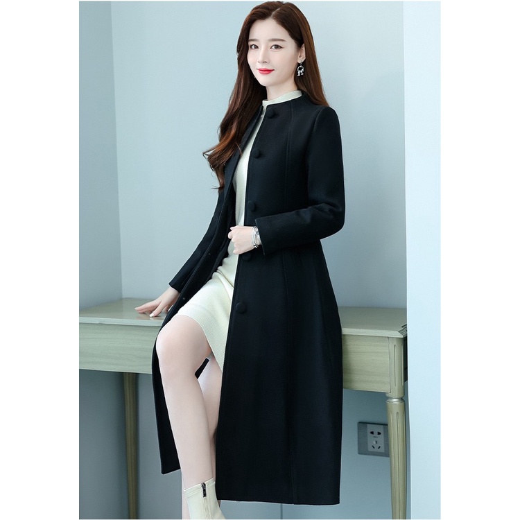 Áo Khoác Dạ Phối Nút Phom Dài Cao Cấp Hàng Tuyển Chọn BY4528