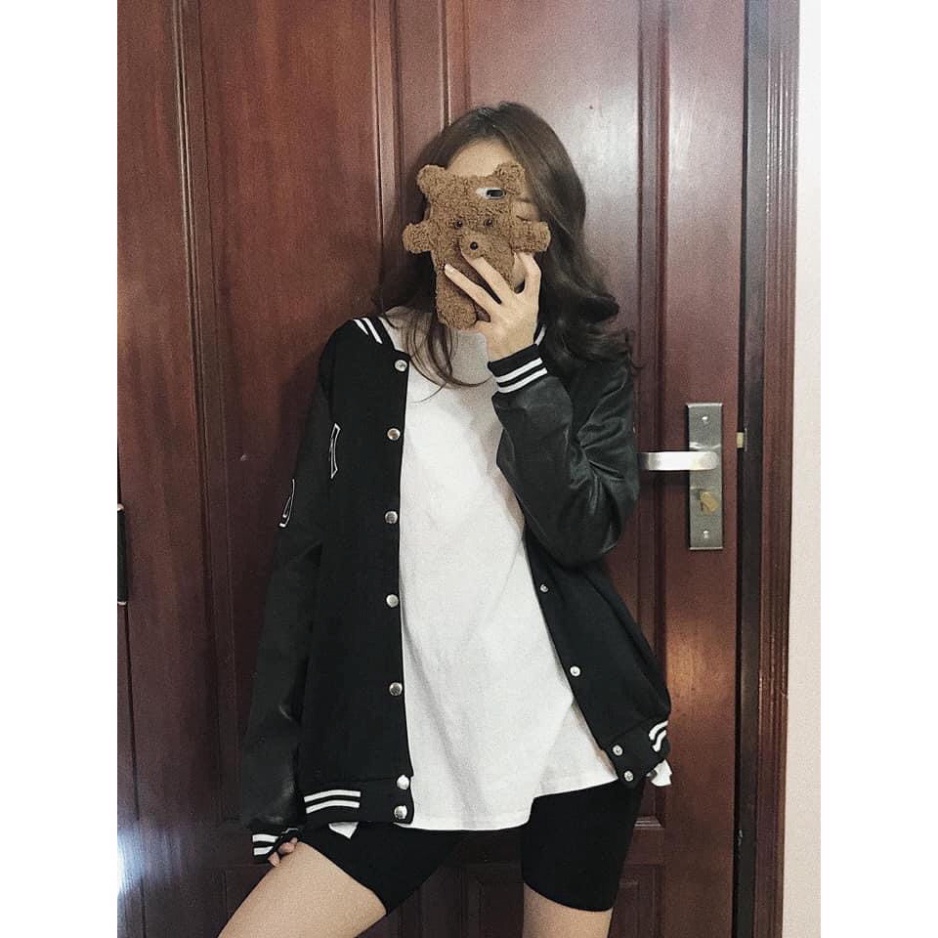 Áo bomber NY bóng chày tay da lộn unisex, áo khoác bóng chày Mophus MB002 | BigBuy360 - bigbuy360.vn