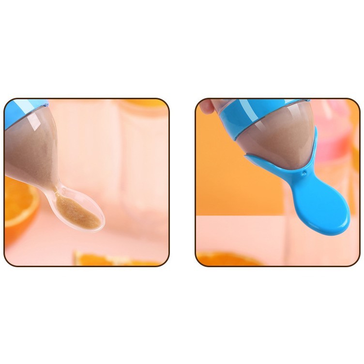 [Siêu rẻ] Bình ăn dặm, bình thìa ăn dặm silicon an toàn cho bé