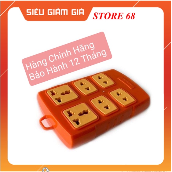 Ổ CẮM ĐIỆN 06 LỖ DÂY 3M CHỊU TẢI CHỐNG CHÁY NỔ, BA CHÂN, AN TOÀN SỬ DỤNG, CÔNG SUẤT LỚN 6000W HINOKI