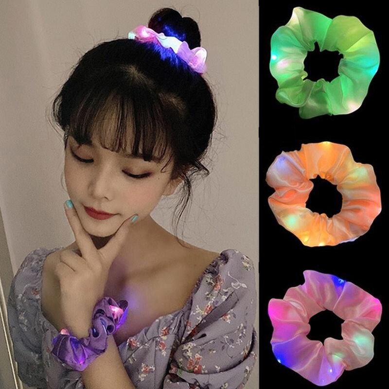 Dây Cột Tóc Có Đèn LED Sáng Nhiều Màu Sắc Thời Trang Cho Nữ