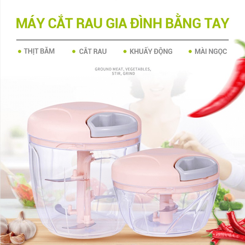 [HÀNG CÓ SẴN] Dụng cụ xay tỏi cầm tay, xay thịt, dụng cụ cắt rau củ đa năng, xay thịt nhân bánh