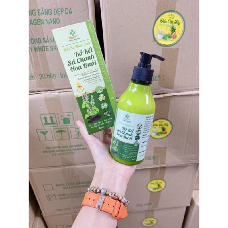 DẦU GỘI THẢO MỘC BỒ KẾT SẢ CHANH HOA BƯỞI THIÊN NHIÊN MỀM MƯỢT TÓC 300 ML