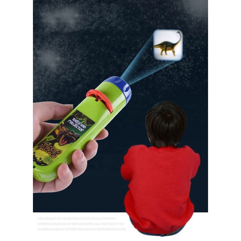 Đèn Pin chiếu hình 24 hình động vật cho bé, máy chiếu phim hoạt hình trước khi ngủ