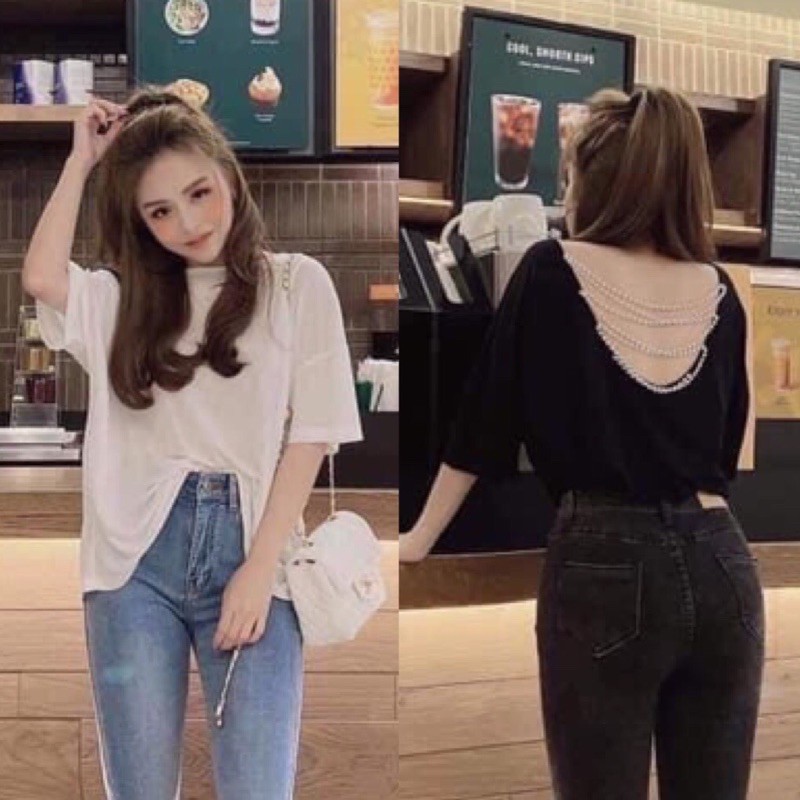 A - ÁO THUN KHOÉT LƯNG DÂY CHUỖI NGỌC