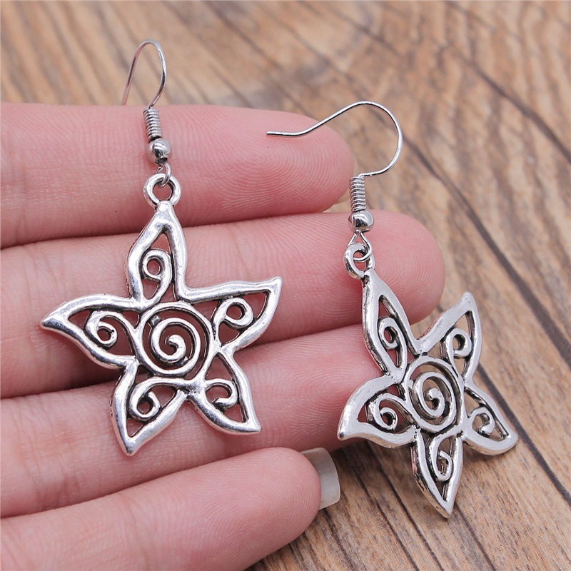 Bông Tai Mạ Bạc Hình Hoa Sen Thiết Kế Đục Lỗ Thời Trang Sang Trọng