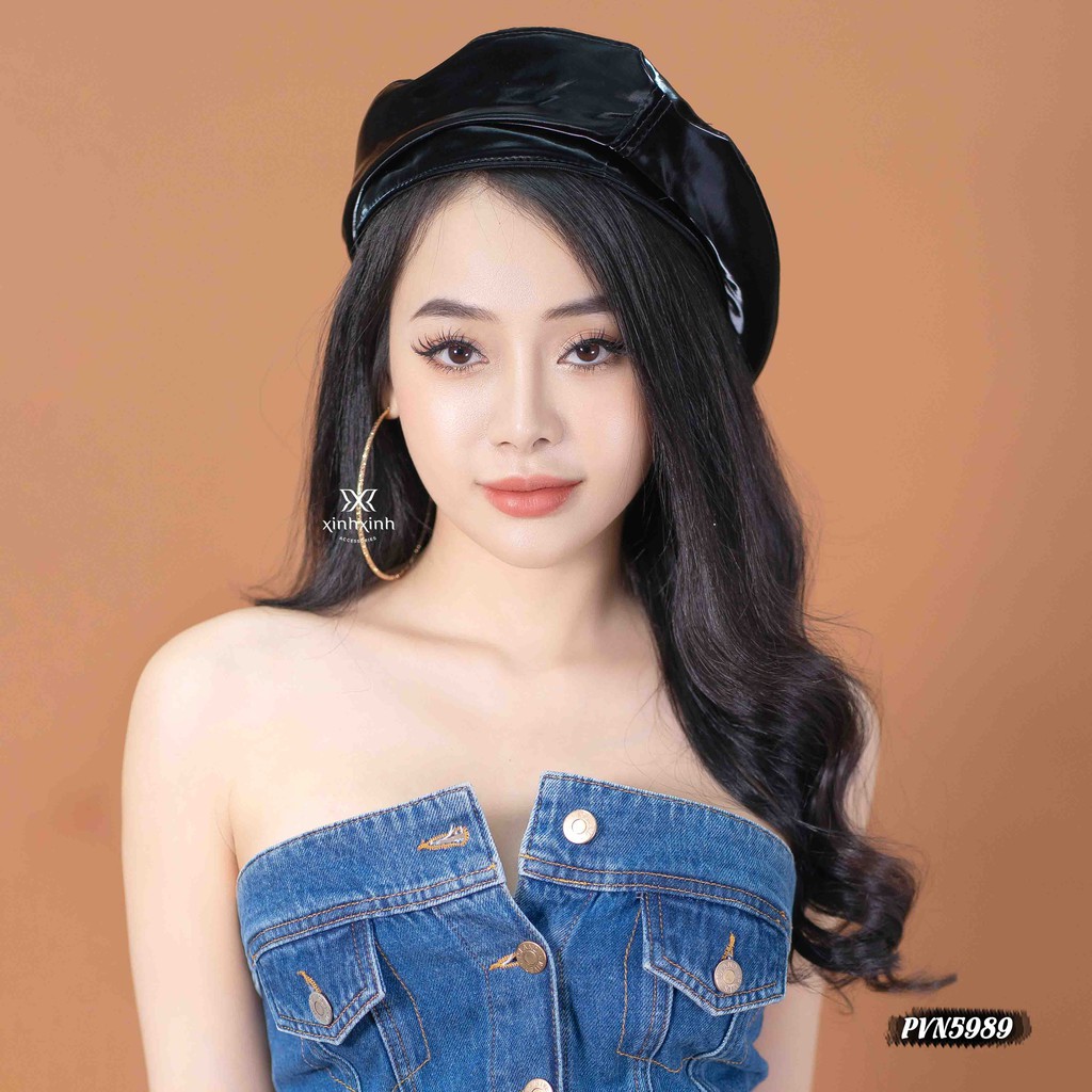 Mũ nồi Beret da bóng cá tính - Xinh Xinh Accessories