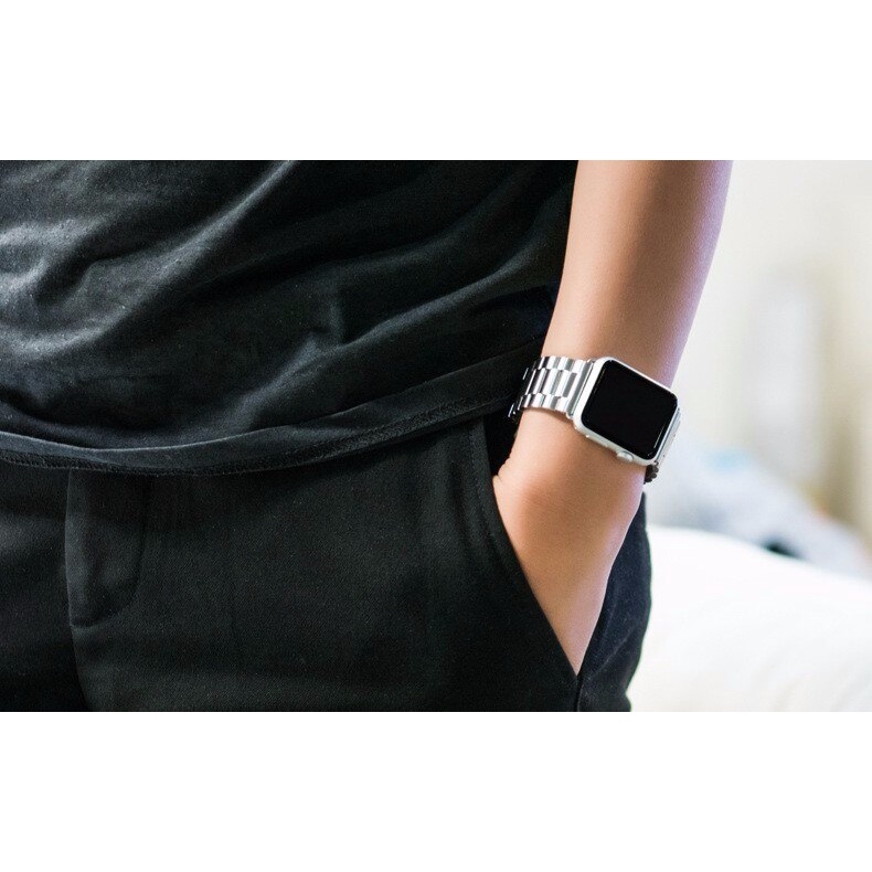 Ốp bảo vệ mặt và dây đồng hồ thông minh thích hợp cho apple watch 38mm 42mm bằng thép không gỉ 44mm 40mm se series 6 5 4
