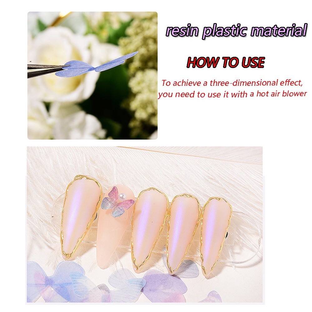 Set 40 Phụ Kiện Trang Trí Móng Nghệ Thuật Hình Bướm 3D Nhiều Màu Sắc | BigBuy360 - bigbuy360.vn