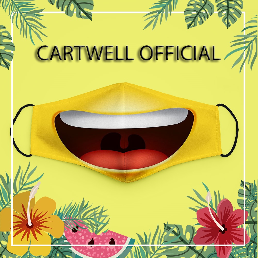 Khẩu trang cute dễ thương vui nhộn đáng yêu cho bé trẻ em Mặt Cảm Xúc EMOJIS CARTWELL dành cho nam nữ ngăn bụi mịn không