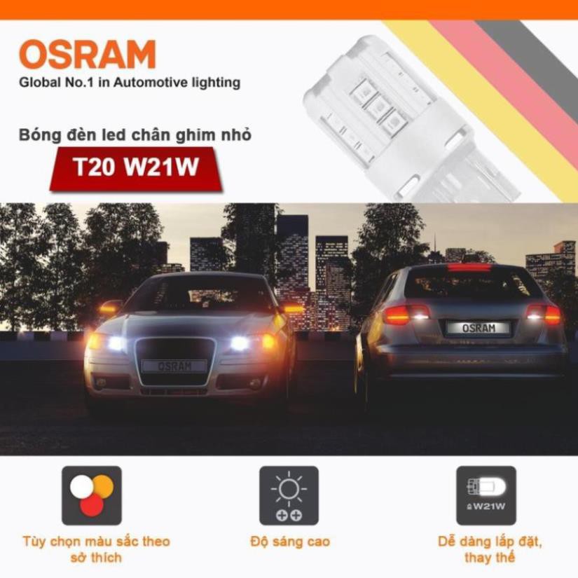 Bóng đèn led chân ghim nhỏ OSRAM STANDARD RETROFIT W21W 12v màu đỏ