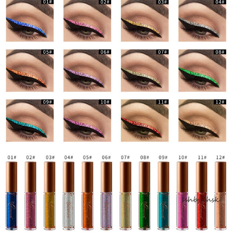 NICEFACE Metallic Colored Shiny Diamond Eyeliner High Pearlescent Eyeliner