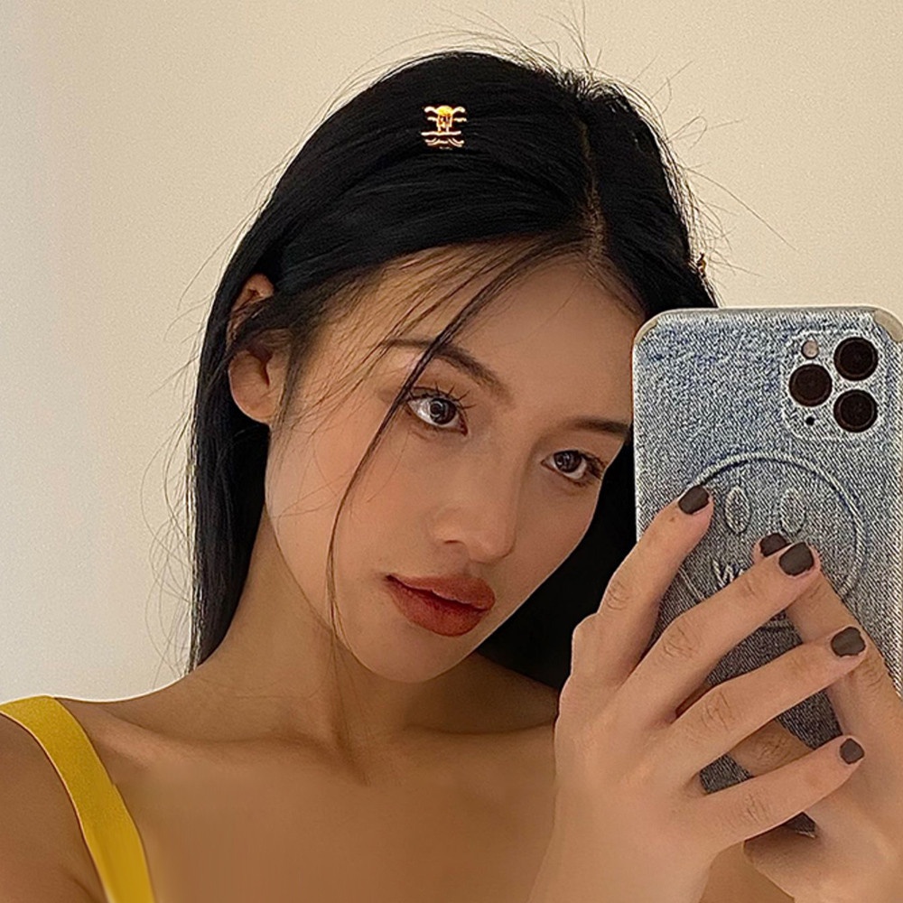 Kẹp Tóc Kim Loại Mini Hình Chữ C Màu Vàng Phong Cách Hàn Quốc Thời Trang Dự Tiệc Hàng Ngày