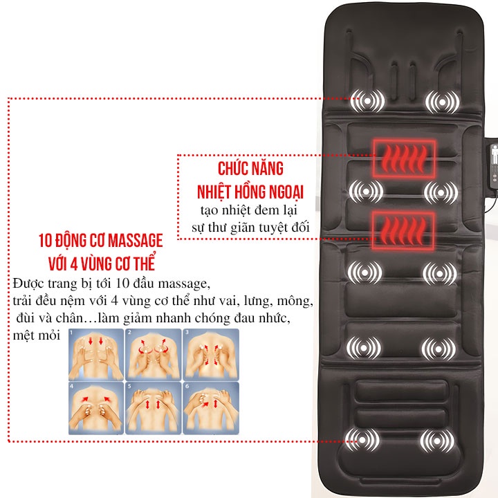 Nệm massage toàn thân OKACHI JP-M599