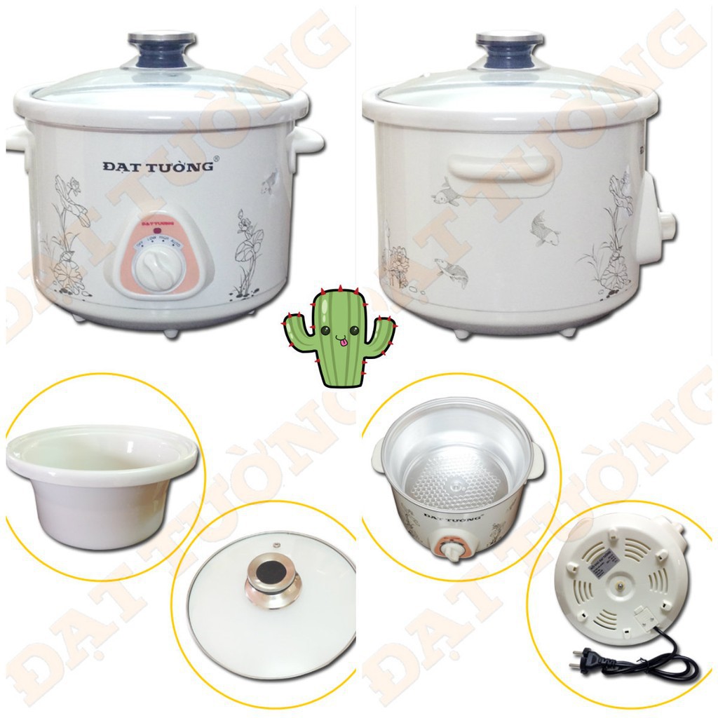 Nồi kho cá, nấu cháo HQStar HQ-238, Ceramic 2.5L, BH 12 tháng, nồi hầm chậm đa năng Raika, Đạt Tường, Matika