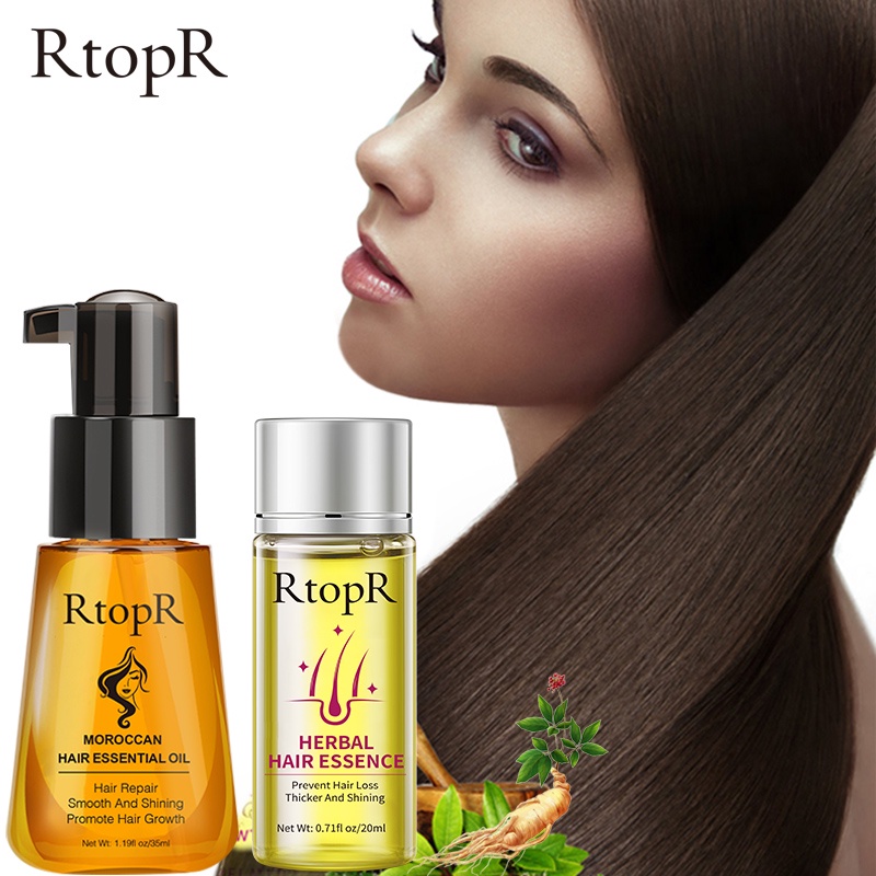 RtopR bộ chăm sóc tóc:Dầu gội thảo dược RtopR 20ml + RtopR Moroccan Hair Oil 35ml