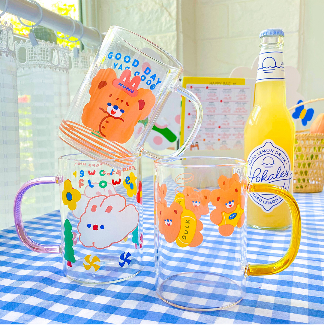 <Giảm giá lớn>W&G 111 Bình Nước Thủy Tinh Có Tay Cầm Hình Gấu Dễ Thương-300ML | BigBuy360 - bigbuy360.vn