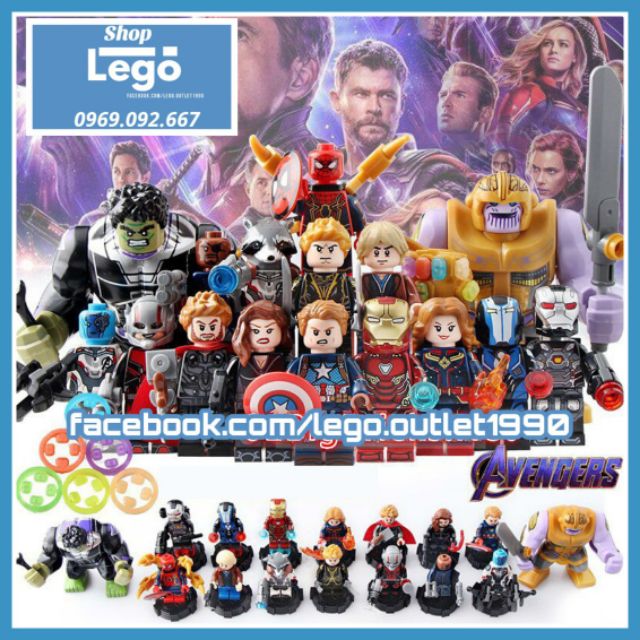 Xếp hình Black Widow Hawkeye Ant man Pepper Thor War Machine Nebula Nick Fury Captain America Lego Minifigures SY1311