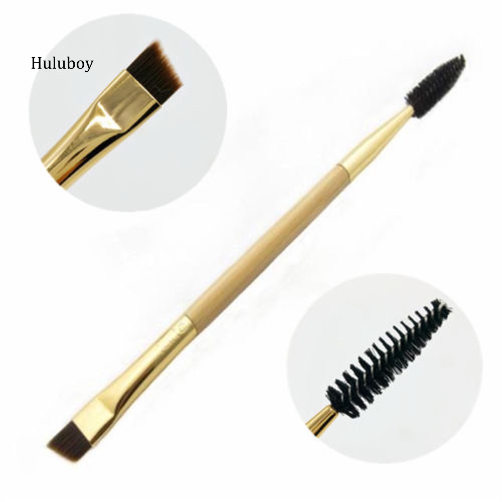 [Hàng mới về] Cọ trang điểm chân mày thiết kế 2 đầu tiện dụng chất liệu tay cầm bằng tre | BigBuy360 - bigbuy360.vn