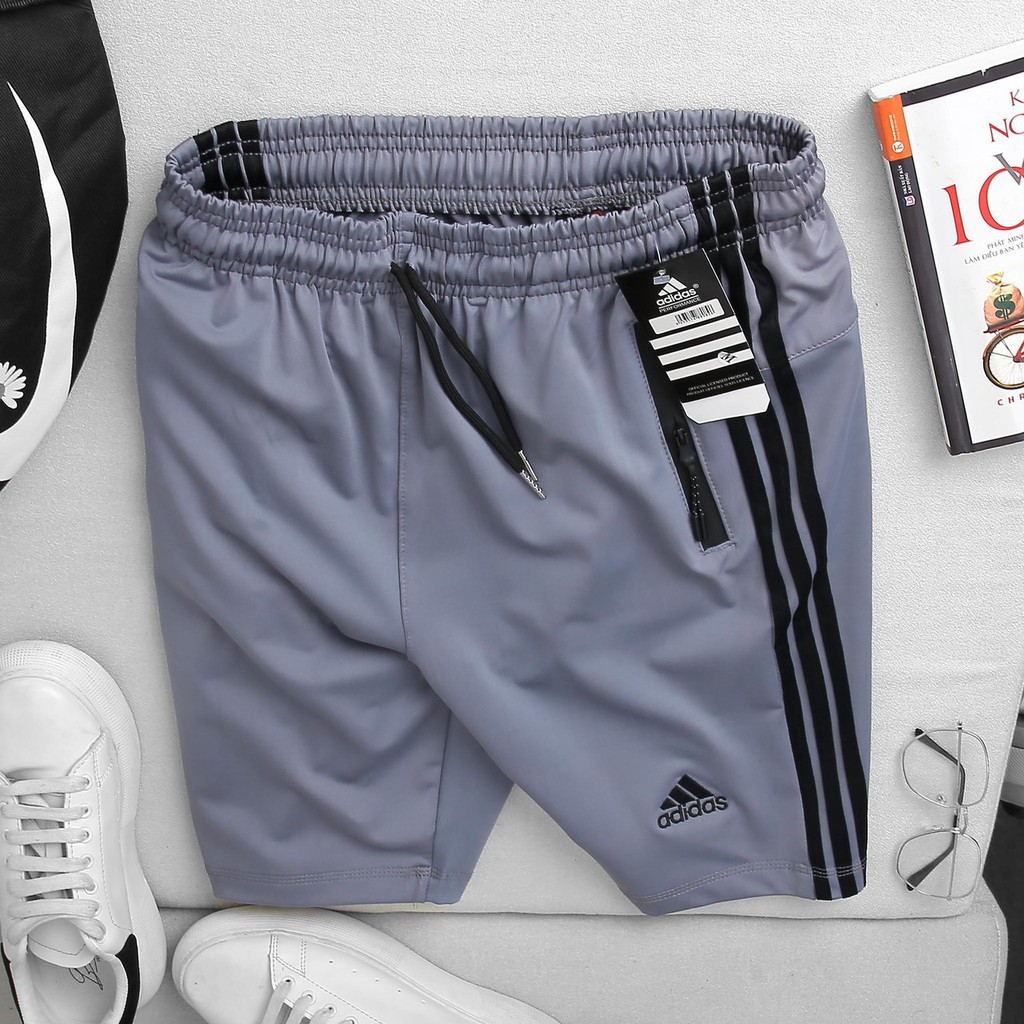 Quần short nam thể thao - quần đùi ba sọc nam cao cấp khóa kéo chống nước QS13 | BigBuy360 - bigbuy360.vn