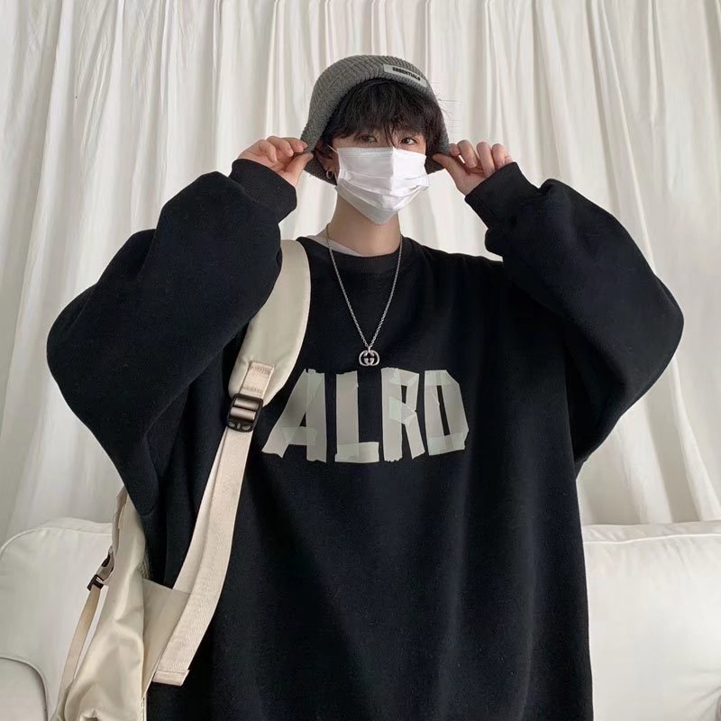 Áo sweater thời trang thu đông hiphop in unisex form rộng Y16