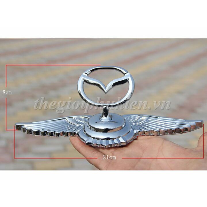 Logo gắn mui xe cánh thiên thần 3D - xe Mazda( hàng chất )