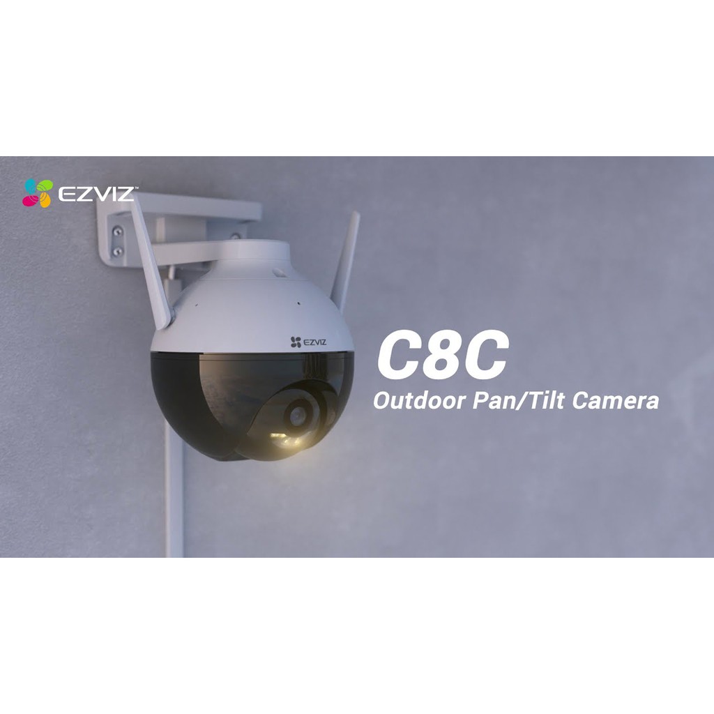 Camera quay quét ngoài trời Ezviz C8c - Full HD 1080, màu ban đêm, chip AI nhận diện người và phương tiện, đàm thoại.