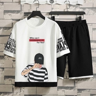 Đồ Bộ Nam, bộ quần áo thun hè xuất khẩu - Bộ Sọc Trắng