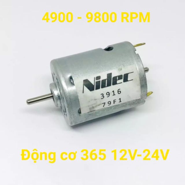 Motor mô tơ 365 điện áp 12V 24V lực mạnh chạy êm tốc độ chậm 4900-9800 vòng