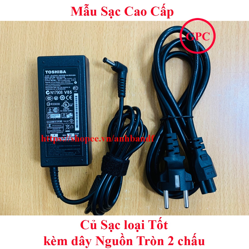 Sạc Laptop Toshiba 19v 3.42a 65w - Adapter laptop Toshiba (FREE SHIP ĐƠN TỪ 50K)