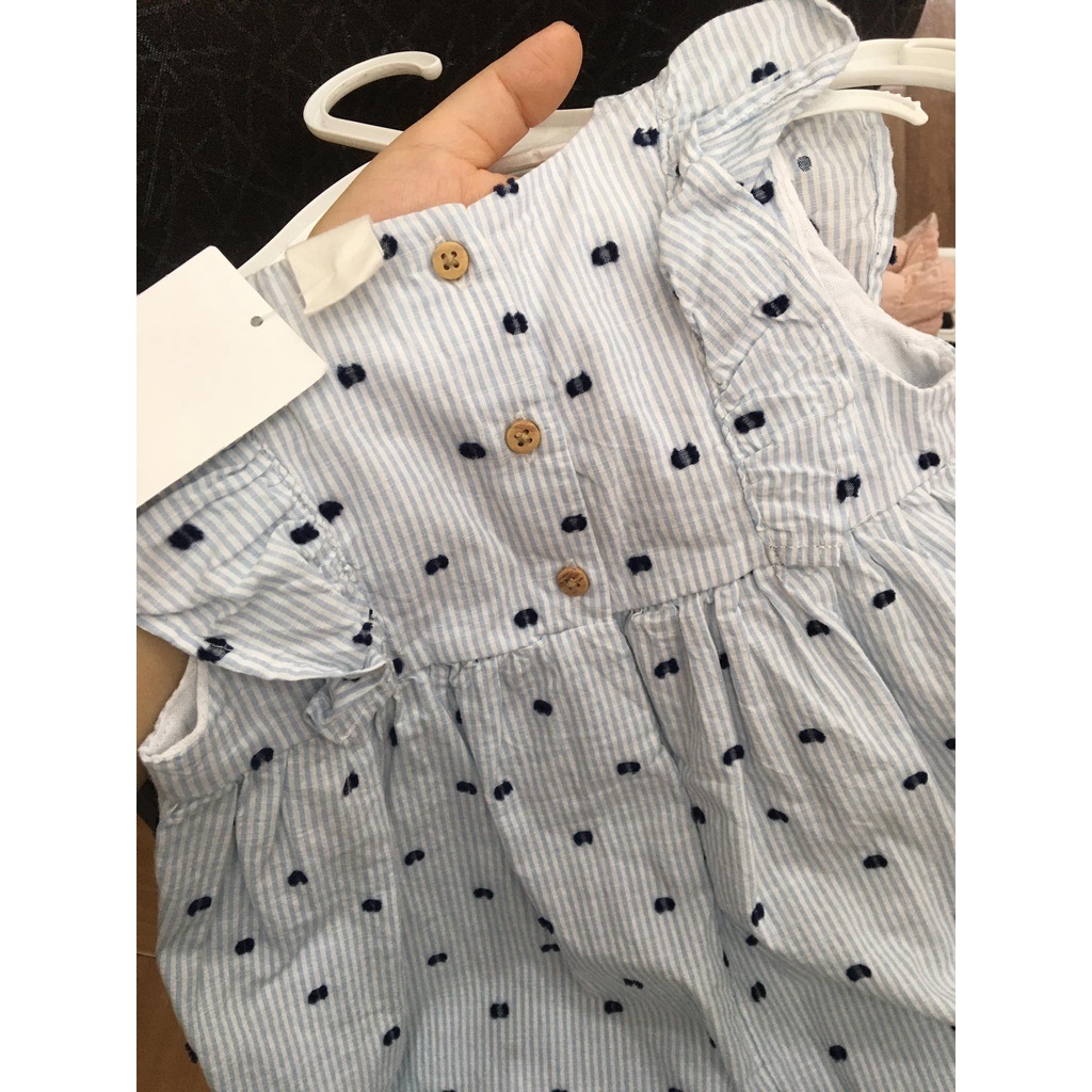 Váy thô HM kẻ xanh auth