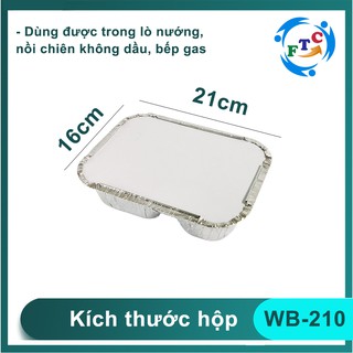 Set 10 khay nhôm Ftc hộp nhôm 2 ngăn kèm nắp hàng chính hãng MS2101