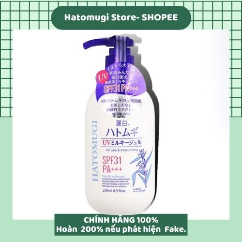 [Hàng Chính Hãng] Sữa dưỡng thể làm trắng, chống nắng Hatomugi Naturie Nhật Bản SPF31 PA+++