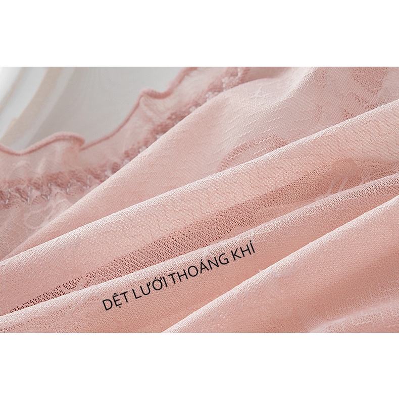 Quần lót nữ dệt lưới viền ren họa tiết gấu cute 335