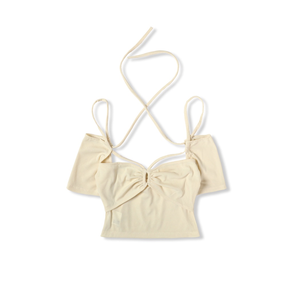 Áo Croptop Nữ Cut Out Shoulder , Chất Vải Thun Gân Thoải Mái , WC000231 ,SOMEHOW