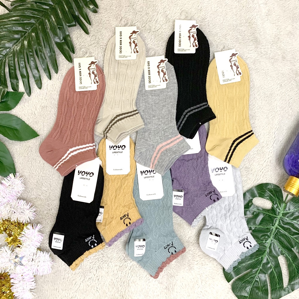 Tất vớ nữ, thể thao COTTON cổ ngắn NHIỀU MÀU thời thượng, dễ phối giày Talabishop