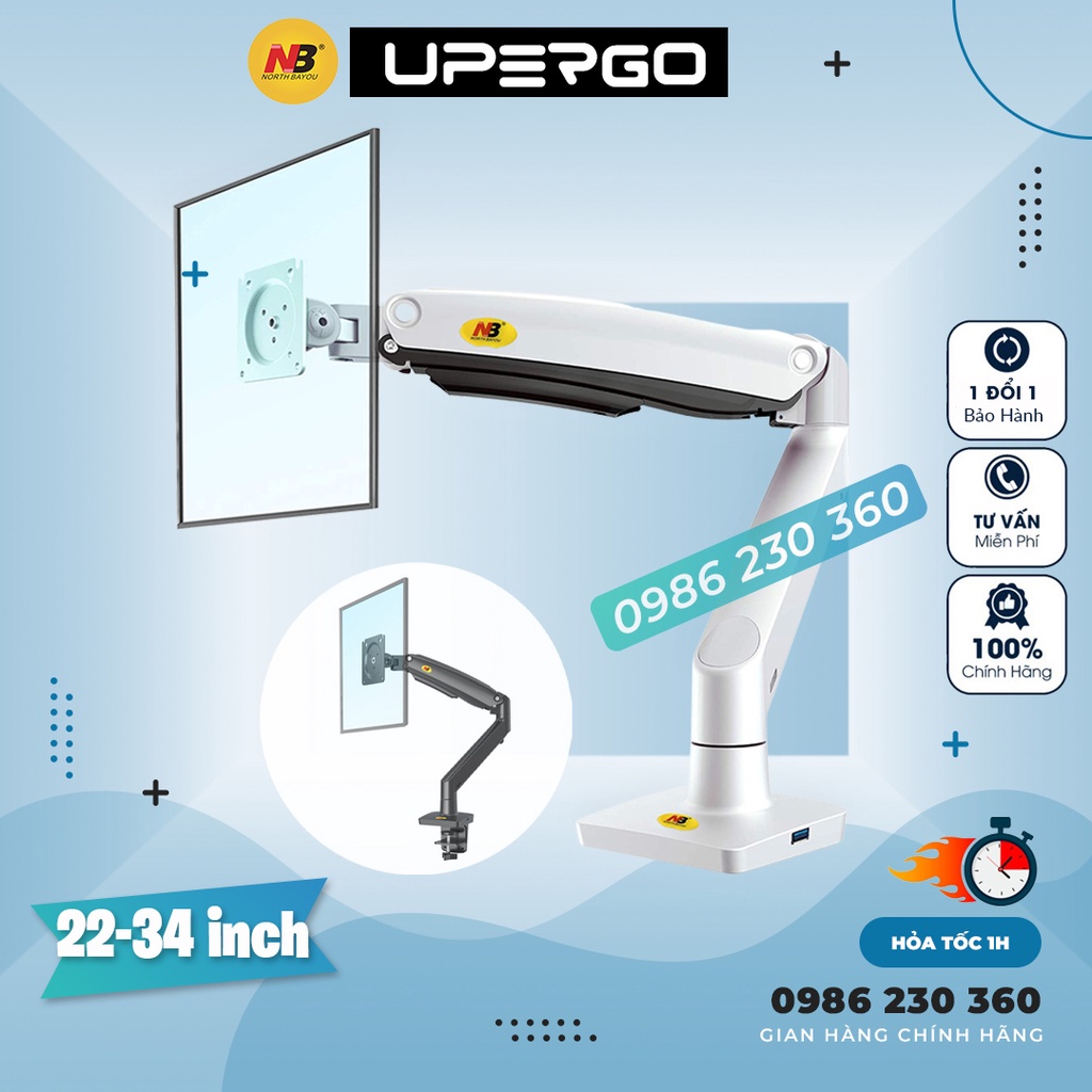 Giá Treo Màn Hình NB-F100A Tải Trọng 12 Kg - Tương Thích Màn 27-34 Inch - 3 Màu Lựa Chọn