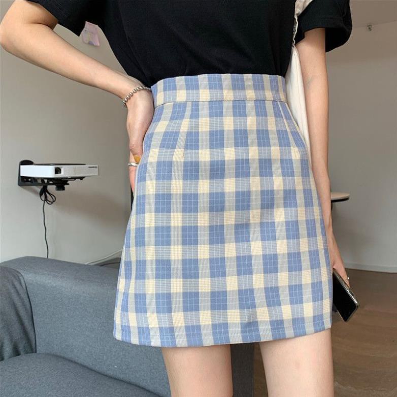 Chân Váy Chữ A, Chân Váy Ngắn Sọc Ca Rô Nữ Phong Cách Thời Trang Hàn Quốc. | BigBuy360 - bigbuy360.vn