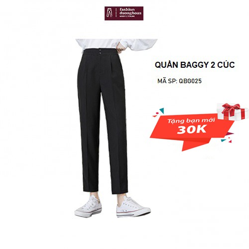 [Mã FAMAYWA2 giảm 10K đơn 50K] Quần Baggy Công Sở - Dáng Đẹp - 2 Cúc Loại 1