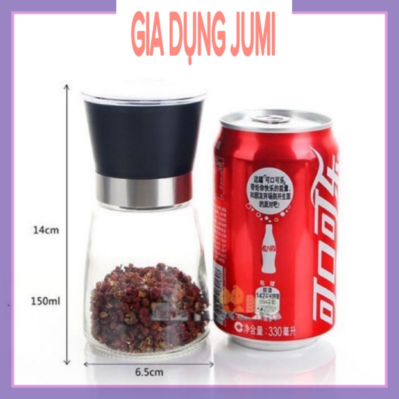 Lọ Xay Tiêu Thủy Tinh - Dụng Cụ Xay Tiêu Cầm Tay Tiện Dụng - Gia Dụng Jumi