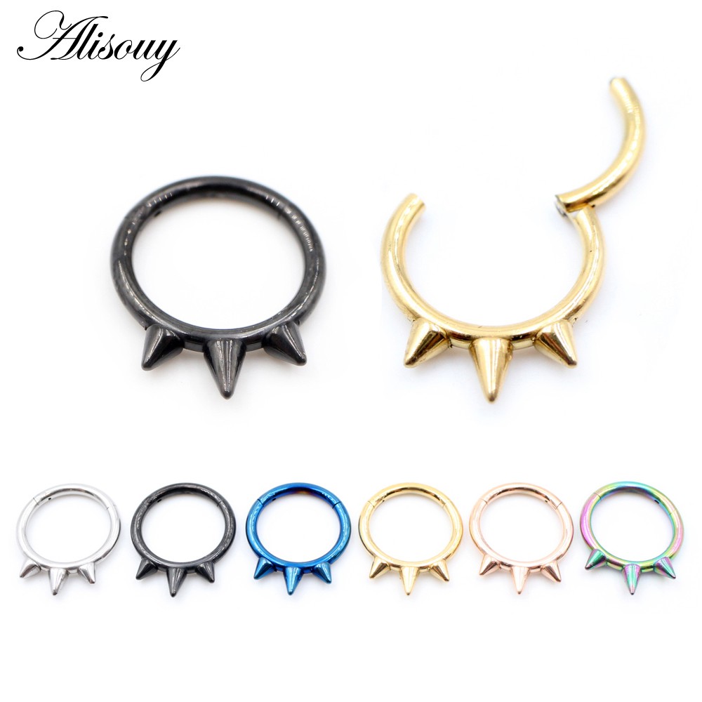 Alisouy 1 Khuyên Xỏ Mũi / Môi / Tai / Mũi Bằng Thép Không Gỉ Cá Tính Dành Cho Nữ