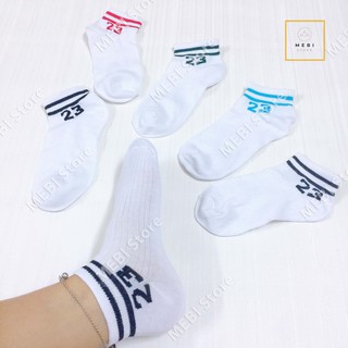 (Ảnh thật 100%) Tất nam, tất nữ - Set 5 đôi tất, vớ in số 23 cổ ngắn, kẻ thể thao